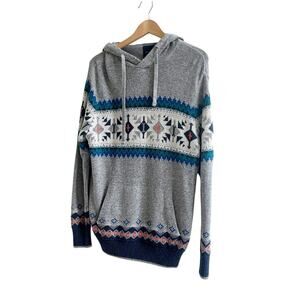 American Eagle Outfitters Southwest Print Grey Hoodie Sweater Crew Neck Men's L